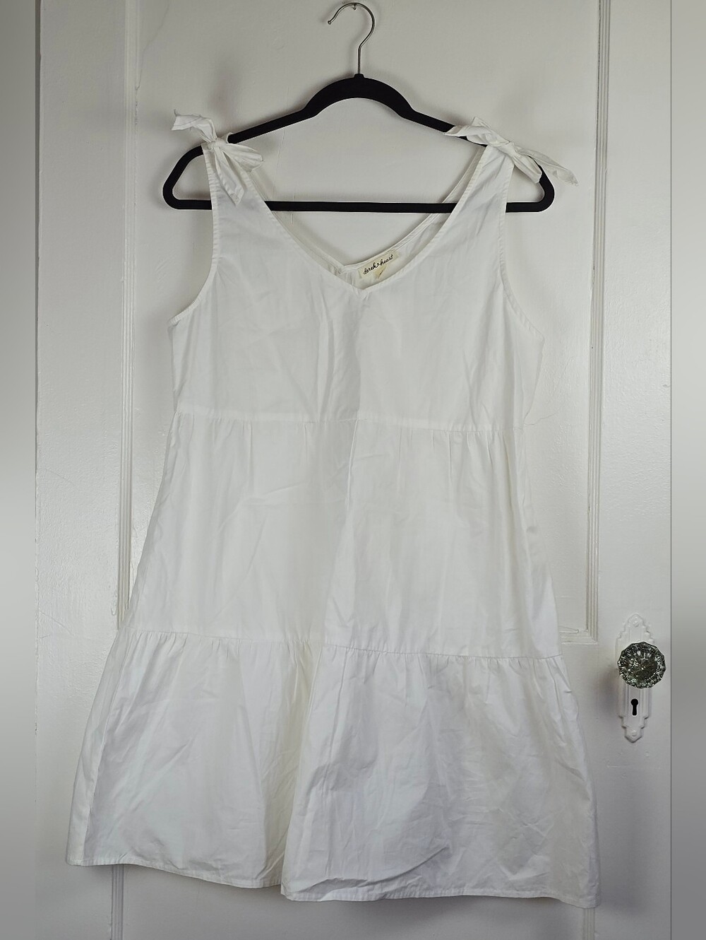 Derek Heart White Cotton Tiered Sun Dress NEW with Tag L